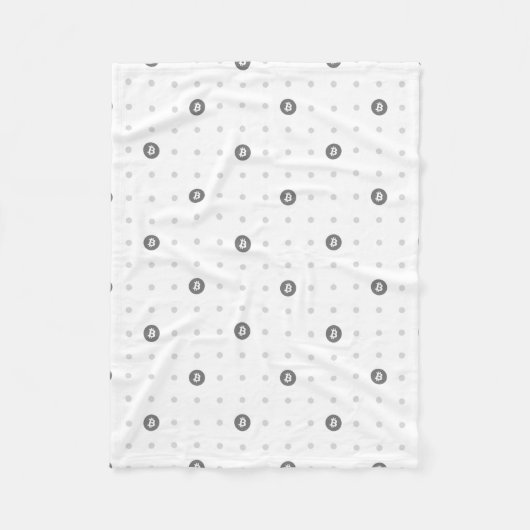 Bitcoin Polka Dots Fleece Blanket フリースブランケット (正面)