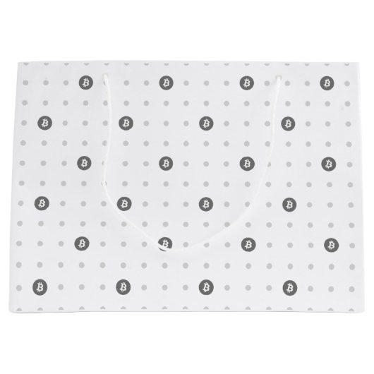 Bitcoin Polka Dots Gift Bag (Large) ラージペーパーバッグ (正面)