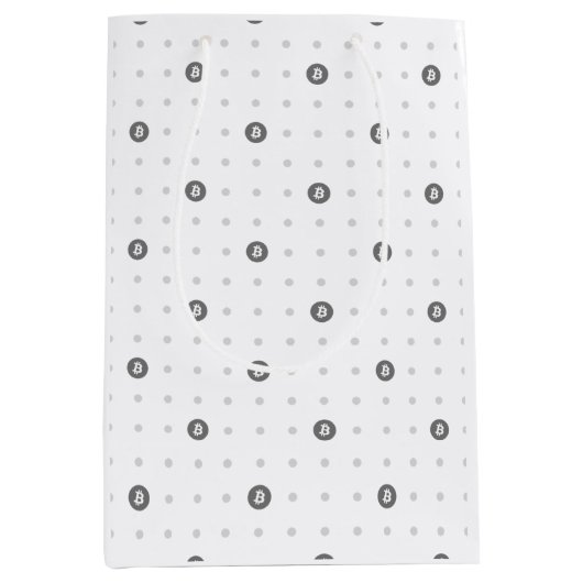 Bitcoin Polka Dots Gift Bag (Medium) ミディアムペーパーバッグ (正面)