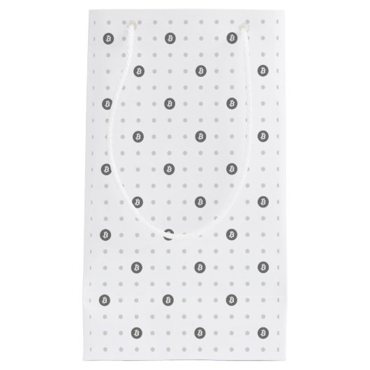 Bitcoin Polka Dots Gift Bag (Small)  スモールペーパーバッグ (正面)