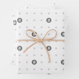 Bitcoin Polka Dots Wrapping Paper Sheets ラッピングペーパーシート