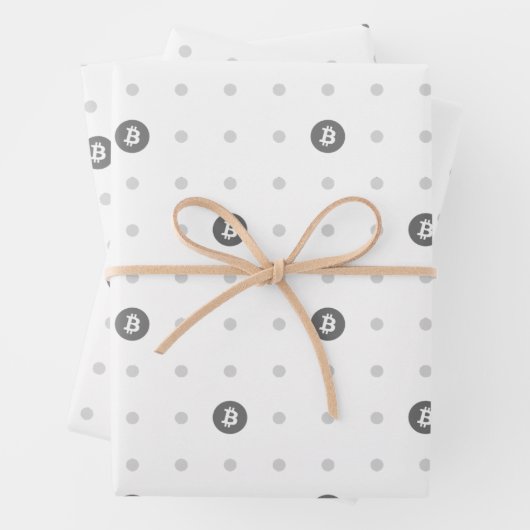 Bitcoin Polka Dots Wrapping Paper Sheets ラッピングペーパーシート (インサイチュ)