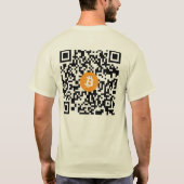 Bitcoin QRコードオーガニックTシャツ Tシャツ (裏面)