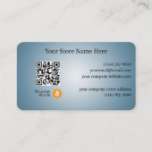 Bitcoin QRコードグラデーションブルーを受け入れる 名刺 (正面)