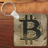 Bitcoin QRコードパーソナライズされた キーホルダー (正面)