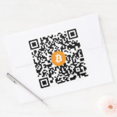 Bitcoin QRコード大ステッカー(6枚) スクエアシール (封筒)