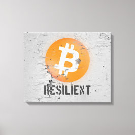 Bitcoin Resilient Art （ひび割れた壁HD上） キャンバスプリント