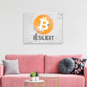 Bitcoin Resilient Art （ひび割れた壁HD上） キャンバスプリント (インサイチュ (リビング))
