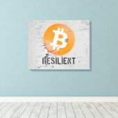 Bitcoin Resilient Art （ひび割れた壁HD上） キャンバスプリント (インサイチュ (ウッドフロア))