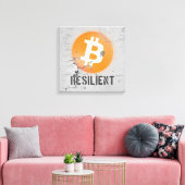 Bitcoin Resilient Art （ひび割れた壁HD上） キャンバスプリント (インサイチュ (リビング))