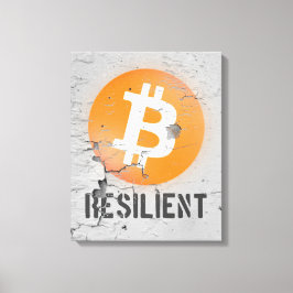 Bitcoin Resilient Art （ひび割れた壁HD上） キャンバスプリント