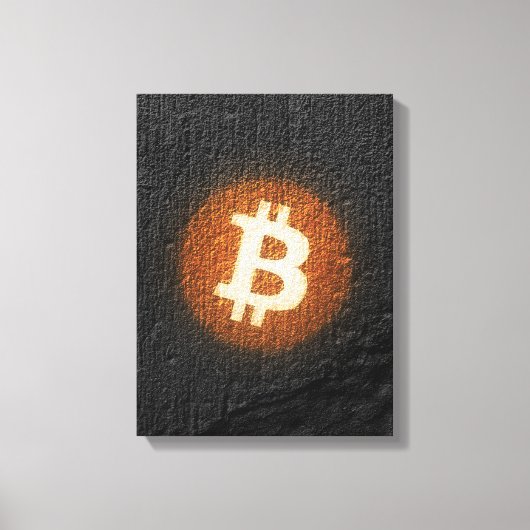 Bitcoin Resilient Art (Black Wall HD上) キャンバスプリント (正面)