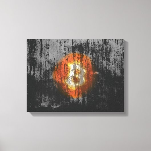Bitcoin Resilient Art (Black Wall HD上) キャンバスプリント (正面)
