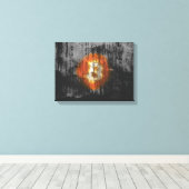 Bitcoin Resilient Art (Black Wall HD上) キャンバスプリント (インサイチュ (ウッドフロア))