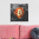 Bitcoin Resilient Art （Black Wall HD上） キャンバスプリント (インサイチュ (リビング))
