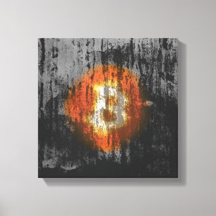 Bitcoin Resilient Art (Black Wall HD上) キャンバスプリント