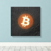 Bitcoin Resilient Art (Black Wall HD上) キャンバスプリント (インサイチュ (ウッドフロア))