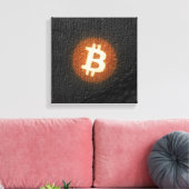 Bitcoin Resilient Art (Black Wall HD上) キャンバスプリント (インサイチュ (リビング))