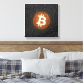 Bitcoin Resilient Art (Black Wall HD上) キャンバスプリント (インサイチュ (寝室))