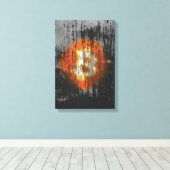 Bitcoin Resilient Art （Black Wall HD上） キャンバスプリント (インサイチュ (ウッドフロア))