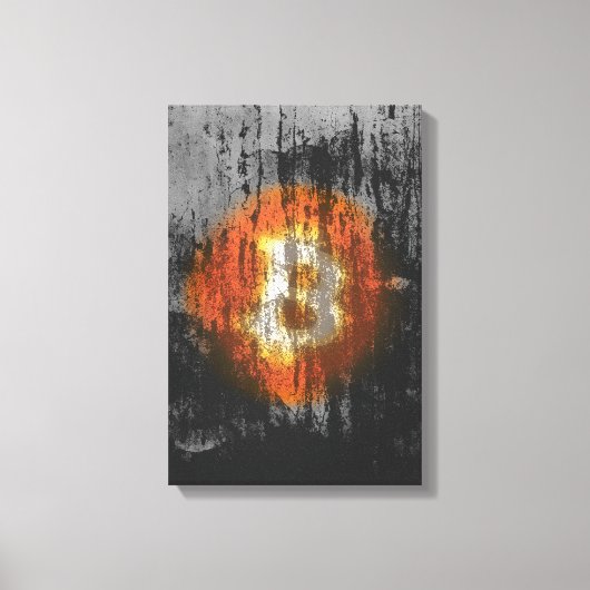 Bitcoin Resilient Art （Black Wall HD上） キャンバスプリント (正面)
