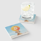 Bitcoin Resilient Bull ストーンコースター (横)