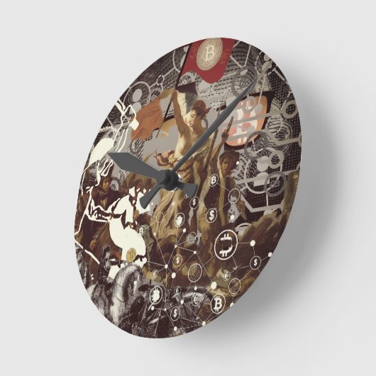 Bitcoin Revolution ラウンド壁時計 (傾斜)