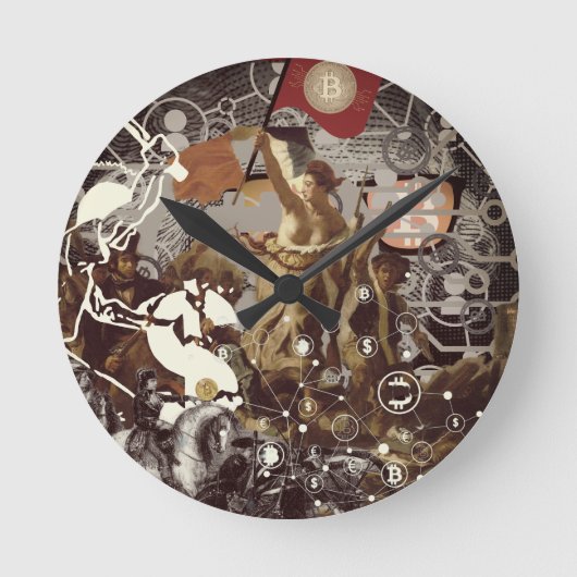 Bitcoin Revolution ラウンド壁時計 (正面)