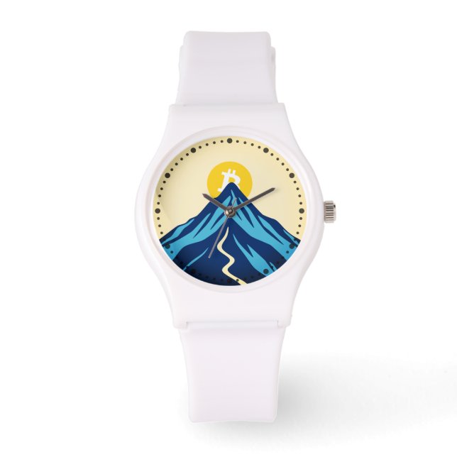 Bitcoin Rising (Style: Bright) 腕時計 (正面)