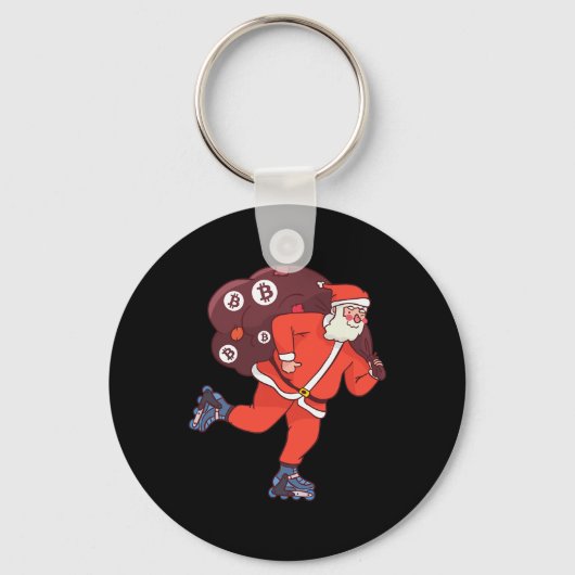 Bitcoin Santa Claus Cryptocurrency Santa Crypto In キーホルダー (正面)