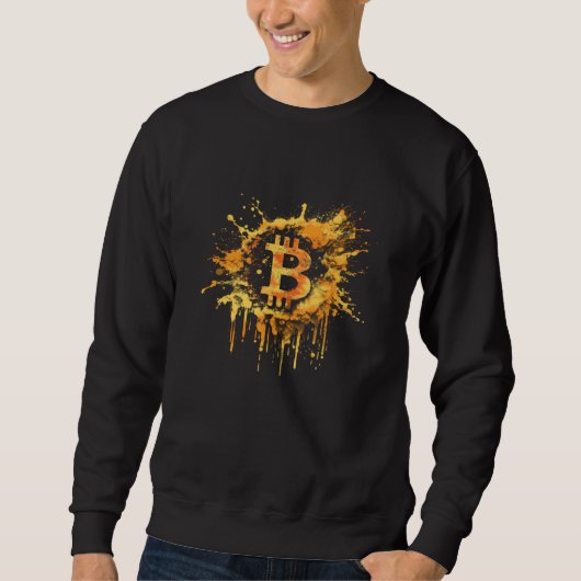 Bitcoin Splash Btc Coin Crypto Vintage Cryptocurre スウェットシャツ (正面)