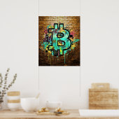 Bitcoin Street Art Poster – Colorful Graffiti Desi ポスター (キッチン)