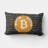 Bitcoin Style Pillow with binary code - M1 ランバークッション (裏面)