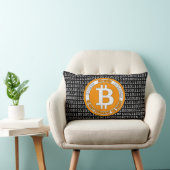 Bitcoin Style Pillow with binary code - M1 ランバークッション (椅子)