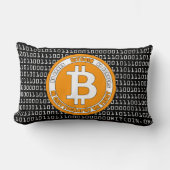 Bitcoin Style Pillow with binary code - M1 ランバークッション (正面)