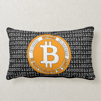 Bitcoin Style Pillow with binary code - M1 ランバークッション