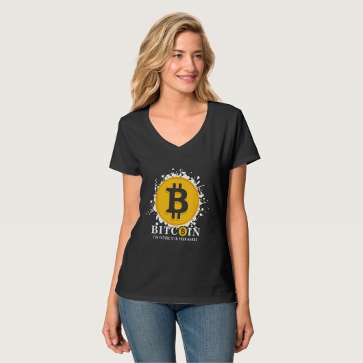 Bitcoin The Future Is In Your Hands Tシャツ (正面フル)
