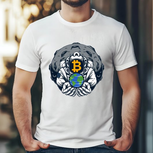 Bitcoin to the Moon – 宇宙飛行士ビジョン Tシャツ