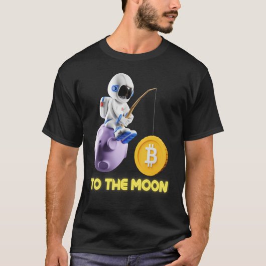 Bitcoin To The Moon Astronaut Cryptocurrency Excha Tシャツ (正面)