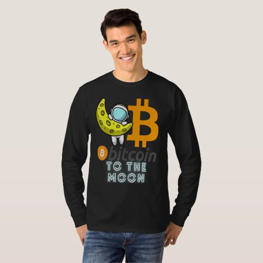 Bitcoin  To The Moon Blockchain Cryptocurrency Cry Tシャツ (正面フル)