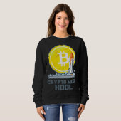 Bitcoin To The Moon Crypto Currency Hodl スウェットシャツ (正面フル)