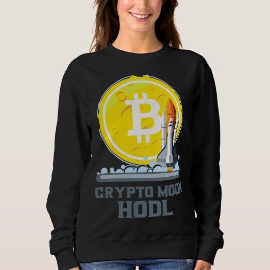 Bitcoin To The Moon Crypto Currency Hodl スウェットシャツ (正面)