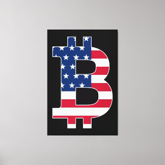 BitCoin USAフラグ キャンバスプリント
