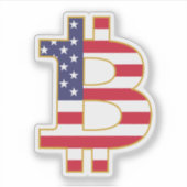 Bitcoin USAフラグ – Btc Crypto シール (正面)