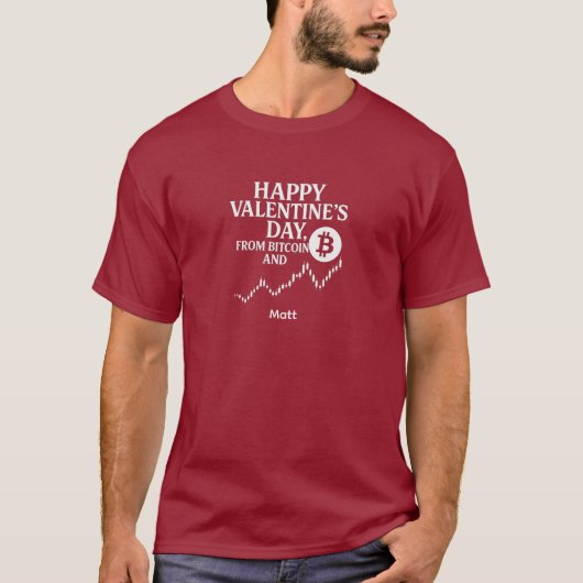 Bitcoin Valentine Chart Trend Trader Tシャツ (正面)