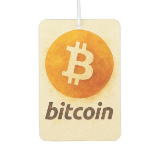 Bitcoin Watercolor (Logo + Text) カーエアーフレッシュナー