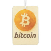 Bitcoin Watercolor (Logo + Text) カーエアーフレッシュナー (裏面)