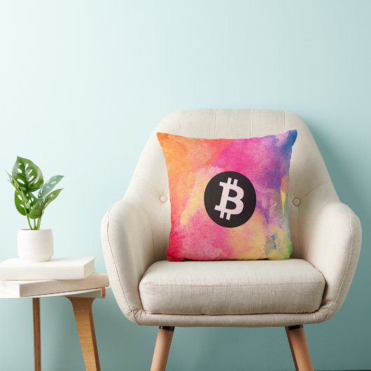 Bitcoin Watercolor (Style 1 - Genesis) クッション (椅子)