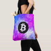 Bitcoin Watercolor (Style 2 - Miami) トートバッグ (クローズアップ)