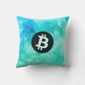 Bitcoin Watercolor (Style 3 - Beach Life) クッション (裏面)